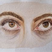 LA MIRADA. Fine Arts, Painting, Portrait Drawing, and Watercolor Painting project by Anita Pérez - 07.21.2025