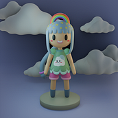 My character, Sora's 3D Model ♥. Un proyecto de Modelado 3D, Diseño de personajes, Ilustración digital e Ilustración tradicional de dnbrbb - 23.07.2025