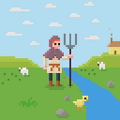 Un campesino medieval. Character Animation, Video Games, Pixel Art, and Game Development project by enzomaurelli98 - 07.23.2025