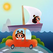 Proyecto Final: el viaje de Pia. Design de personagens, Ilustração tradicional, Ilustração digital, Ilustração infantil e Ilustração editorial projeto de ilianagatto - 23.07.2025