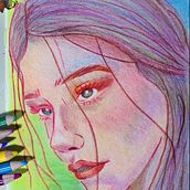 Rostro con colores creativo. Projekt z dziedziny R, sowanie kredkami,  R, sunek, Portret i Sketchbook użytkownika Fernanda Gómez González - 25.07.2025