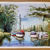 Abschlussprojekt Wasserlandschaft. Ilustração naturalista, Pintura, e Pintura em aquarela projeto de Martina Trost - 26.07.2025