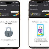 Clave Dinámica - Mi Bancolombia app. Un proyecto de Diseño de apps, Cop, writing, Diseño de la información y UX / UI de luisamila145 - 27.07.2025