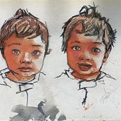 Mellizos  Ein Projekt aus dem Bereich Porträtzeichnung, Malerei, Aquarellmalerei und Sketchbook von Jonathan Puerres - 28.07.2025