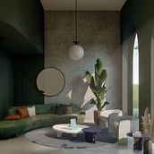 sala al ataredecer. Un proyecto de Modelado 3D, Arquitectura, Visualización arquitectónica, Diseño 3D y Arquitectura digital de fernandohesa01 - 29.07.2025