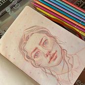 Dibujo del retrato con lápices de colores Ein Projekt aus dem Bereich Zeichnen mit Buntstiften, Zeichnung, Porträtzeichnung und Sketchbook von Belén Trinidad - 02.08.2025
