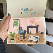 En mi habitación. Un proyecto de Bocetado, Creatividad, Dibujo, Ilustración tradicional, Pintura a la acuarela, Pintura gouache y Sketchbook de mariia_mysnyk - 03.08.2025