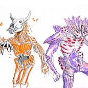 Zooantropos fúngicos.. Creativit, Drawing, Traditional illustration, and Sketchbook project by Julen Romero Angulo - 08.03.2025