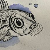 My fishy project. Esboçado, Criatividade, Desenho, Ilustração tradicional, e Sketchbook projeto de vanessapcfaria - 08.08.2025