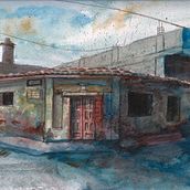 Arquitectura casa abandonada  Ein Projekt aus dem Bereich Zeichnung, Aquarellmalerei, Architektonische Illustration, Sketchbook, Illustration mit Tinte und Skizzenentwurf von Jonathan Puerres - 10.08.2025