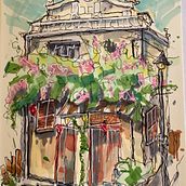 Final project Expressive Architectural Sketching. Un progetto di Illustrazione architettonica, Disegno, Illustrazione con inchiostro, Sketchbook e Bozzetti di eva_hellqvist - 10.08.2025