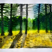 Final project: Forest Hills with grass. Painting, and Watercolor Painting project by Maryam Alauddin - 08.11.2025
