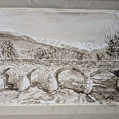 Puente viejo de Candeleda. Un projet de Beaux Arts, Peinture , et Aquarelle de Laura Rivas Ávila - 12.08.2025