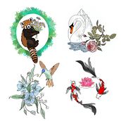 Animales y Flores. Drawing, Digital Drawing, Tattoo Design, Graphic Design, Traditional illustration, and Digital Illustration project by dani_mendozarojas - 08.14.2025