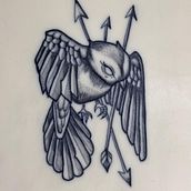 Ave con flechas . Un proyecto de Diseño de tatuajes de lopezclarissadiaz - 15.08.2025