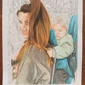 Ianire y Luna. Un projet de Illustration traditionnelle, Dessin, Peinture, Dessin au cra, on, Dessin de portrait , et Dessin réaliste de Mikel Urtasun Osacar - 15.08.2025