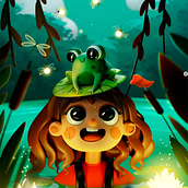Girl and Froggy Project . Un projet de 3D, Conception de personnages 3D, Modélisation 3D, Conception de personnages, Conception 3D et Illustration numérique de Giorgi Magradze - 15.08.2025