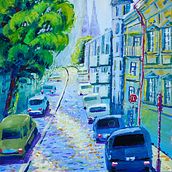 City landscape. Un proyecto de Pintura gouache, Ilustración tradicional y Pintura de Ala Dyrek - 15.08.2025