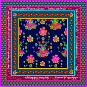 "La Caída de las Hojas" Mascada Turca. . Projekt z dziedziny Stemple, Trad, c, jna ilustracja, Grafika wektorowa i Pattern design użytkownika Paulina Esperanza Guerrero Rojas - 19.08.2025