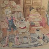 Creative Dog Groomer  . % Alisa Kesac tarafından hazırlanan Çizim, Editor, al İllüstras, on, Geleneksel illüstras, on, Sulubo, Ve a Resim projesi - 08.22.2025