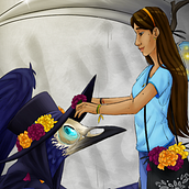 Mi Amiga La Muerte. Ilustração digital e Ilustração editorial projeto de Ana Martínez - 23.08.2025
