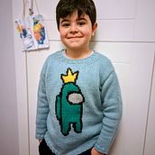 Among Us Intarsia Sweater. Projekt z dziedziny DIY, Projektowanie mod,  Tkactwo, Wzornictwo tekst, liów i Dziewiarstwo Ręczne użytkownika Gul Budak - 28.08.2025