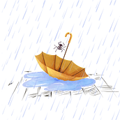 🕷️☂️🌧️. Digital Illustration project by Saray Santiago Fernandez - 08.31.2025