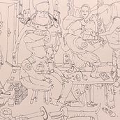 Quarto aleatório. Esboçado, Desenho, Desenho a lápis, Ilustração tradicional, Ilustração com tinta, Pintura em aquarela, e Sketchbook projeto de jalmeidacn - 02.09.2025