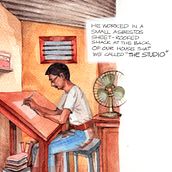 Calligrapher's Studio. Ilustração tradicional projeto de dinesh_pasupathyrajan - 03.09.2025