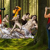 LA MITOLOGÍA EN LA MODERNIDAD. Un progetto di Generazione di Immagini, Intelligenza Artificiale, Fotomontaggio, Creatività e Graphic design di María Fernández de Risso - 12.09.2025