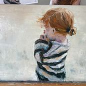Little Girl from back . Artes plásticas, Ilustração tradicional, Pintura a óleo, e Pintura projeto de Mela Nie - 13.09.2025