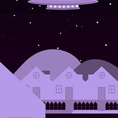 Alien abduction in the suburbs. Animação, Motion Graphics, 3D, Animação 3D, 3D Design, e Design de personagens 3D projeto de Athalia Altmann - 15.09.2025