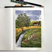 Seyahat taslakları - guajla çizim . % Anke Weber tarafından hazırlanan Guaj Bo, ama, Tablo, Ve Eskiz defteri projesi - 09.18.2025