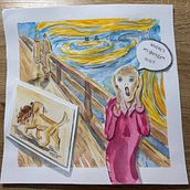 Wo ist meine Perücke? Ein Projekt aus dem Bereich Zeichnung, H, werk, Traditionelle Illustration, DIY, Malerei, Aquarellmalerei, Stor, telling, Kreativität, Kunstleitung und Collage von Kate - 19.09.2025