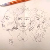 3 Rostros. Projekt z dziedziny Trad, c, jna ilustracja,  R, sunek, Kreat i wność użytkownika Gretta Flanders - 19.09.2025