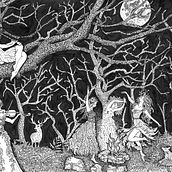 Dryades fêtant la pleine lune. Un progetto di Disegno artistico, Disegno e Illustrazione con inchiostro di p_m_guinchard - 20.09.2025
