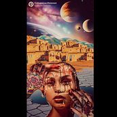 The Soft Resistance of the Cyber Seer/La Suave Resistencia de una Vidente Cibernética. Un proyecto de Ilustración digital, Diseño gráfico, Diseño de personajes, Narrativa, Stor, telling, Creatividad, Redes Sociales, Diseño digital, Escritura creativa, Instagram, Collage y Diseño mobile de Charito Guillermo - 21.09.2025