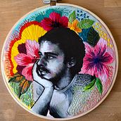 Samba and art. Oil Painting, and Embroider project by Juliana Paz - 09.22.2025