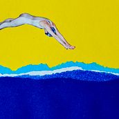 Un été ensoleillé. Un projet de Collage , et Conception d'affiches de elynachermann - 25.09.2025