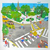 Piazza in primavera. Un progetto di Illustrazione infantile e Collage di oliviaynadamas - 28.09.2025