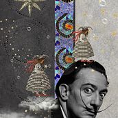    "Espírito Catalão" é o título da colagem digital que criei inspirada em Dalí, Gaudi e Miró.. Un proyecto de Ilustración digital de RACHEL PAGLIARINI - 29.09.2025