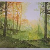Watercolor autumn landscape Ein Projekt aus dem Bereich Malerei und Aquarellmalerei von Polina Drenovska - 29.09.2025