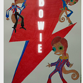 Bowie, de kameleon van de rock.. Een project van Traditionele illustratie,  Tekening y  Beeldende kunst van Rosangela R. - 30.09.2025