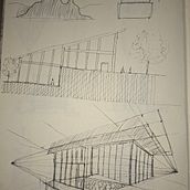 Casa enla montaña . Un proyecto de Ilustración arquitectónica, Arquitectura, Dibujo, Sketchbook, Bocetado y Diseño de espacios de Daniel gutierrez - 30.09.2025