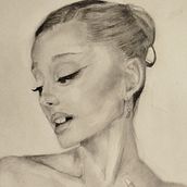 Portrait d'Ariana Grande. Un projet de Dessin, Dessin au cra , et on de Cova Garcia - 30.09.2025