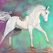 Mixed Media Horse . Lukisan proyek oleh Jen Gralike - 10.03.2025