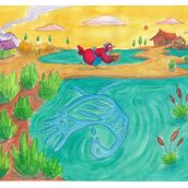 Lil' Red Hen. Een project van  Beeldende kunst, Schilderij, Traditionele illustratie,  Tekening, Aquarelschilderen, Tekening met potlood, Kinderillustratie y Verhaallijn van Alicia Dianne - 03.10.2025