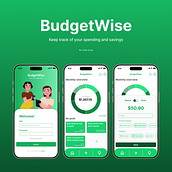 BudgetWise - Keep track of your spendings and savings. Un proyecto de Diseño digital, Diseño mobile, Diseño Web y UX / UI de Sofia Guida - 04.10.2025