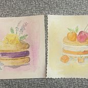 Bolinhos em aguarela . Fine Arts, Traditional illustration, Painting, and Watercolor Painting project by Leonor Capelo - 10.05.2025