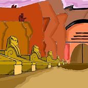 The desert gate. Concept Art, Traditional illustration, Digital Illustration, Video Games, Animation, Film, Video, TV, and Game Design project by ivi_goldman - 10.08.2025